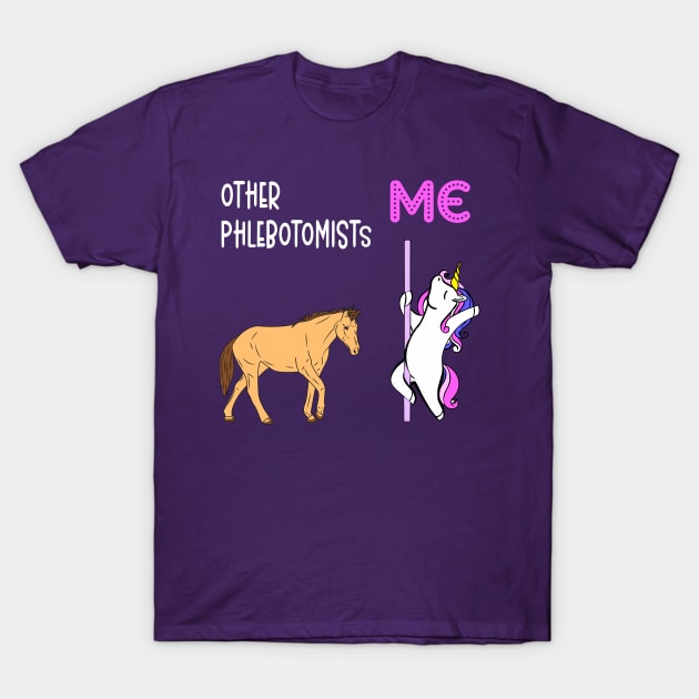 Phlebotomist - Unicorn & Horse Design T-Shirt by best-vibes-only